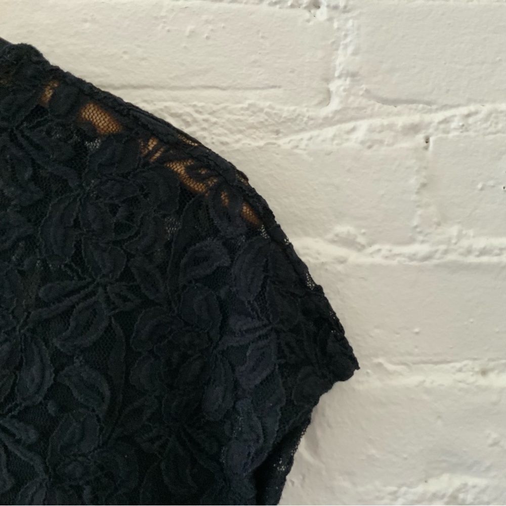 A New Day Black Lace Short Sleeve Top Shirt Top Goth Fairy Indie Sexy Size M - Picture 4 of 15
